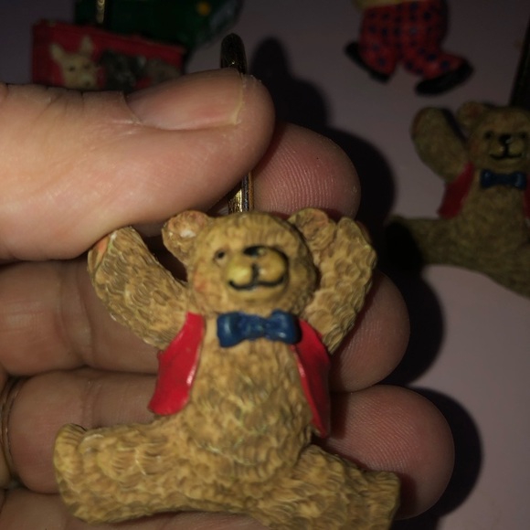 Vintage 9 Playful Bear and Car Shower Hooks , one clown, puppies, preloved - Picture 2 of 11